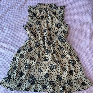 Forever 21 Beige Dress with Black Spot Print